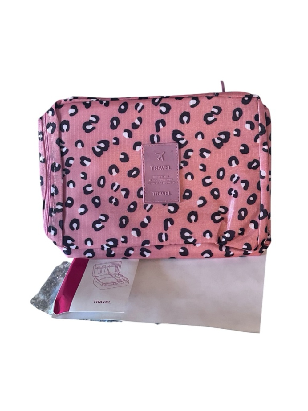 NIP leopard print travel toiletry bag